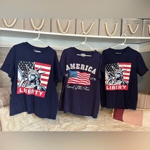Navy Blue Liberty Adult T-Shirts (3 for one price!)
